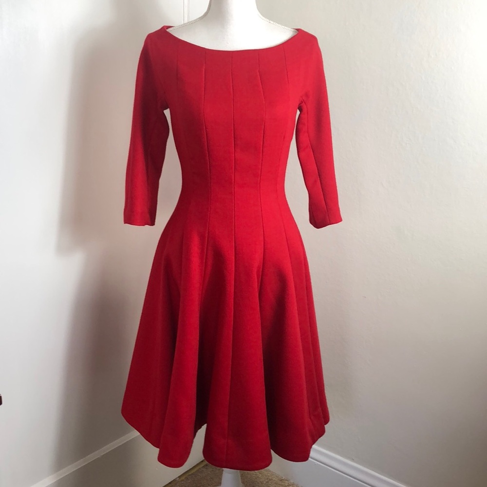 Gorgeous Purificacion Garcia Fit and Flare Red Dress Size 38